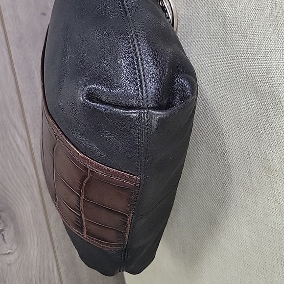 Brighton Black and Brown Leather Tote Bag - Picture 8 of 13